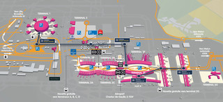 Karte, plan und terminalplan von Roissy Charles de Gaulle Flughafen (CDG)