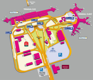 Karte, plan und terminalplan von Paris Orly Flughafen (ORY)