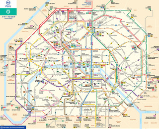 Bus netzplan von Paris