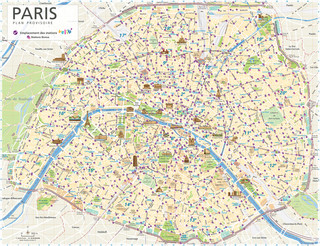 Karte die stationen Velib von Paris