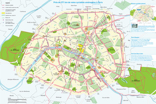 Fahrradkarte die radwege und radrouten von Paris